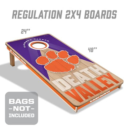 YouTheFan NCAA 2' x 4' Slogan Series Professional Wood Cornhole Game - color: Clemson Tigers