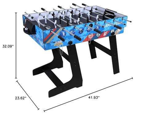 HLC 4FT Multi Function Combo Game Table with Pool Billiard Slide Hockey Foosball Basketball and Table Tennis