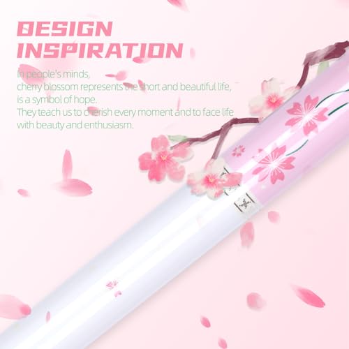 CUEELF Pink Pool Cue Stick 58inches Canadian Maple Billiard Cue Sticks Professional Pool Stick Gifts for Women and Ladies - color: Pink Flower, size: 19.5 oz