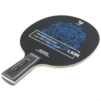 Table Tennis Paddle Blade 7-Ply Carbon Fiber And Arylate, Long Handle Horizontal Grip, Poplar Pine Paulownia Wood Construction(Short) - size: Short