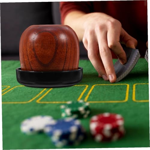 LIOOBO 1set Professional Dice Cup Set Cover and Dice Compact for Parties and Games Lightweight Wooden Design for Indoor and Outdoor Activities