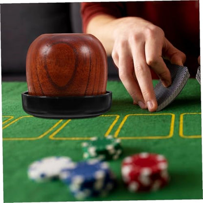 LIOOBO 1set Professional Dice Cup Set Cover and Dice Compact for Parties and Games Lightweight Wooden Design for Indoor and Outdoor Activities