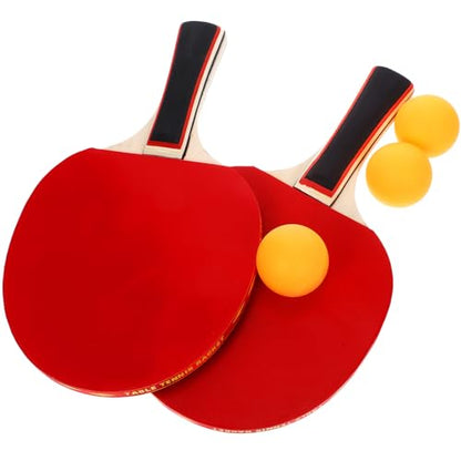 CALLARON Table Tennis Kit Set with Lightweight Wood Paddles and Portable Balls Non-Skid Training Rackets for Indoor and Outdoor Table Tennis Games