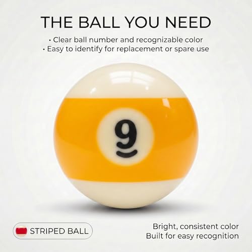 KONLLEN Single Replacement Pool Ball – 2-1/4" Regulation Size & Weight Billiard Ball Made of Phenolic Resin (Choose 1–15 or Cue Ball) - color: #9