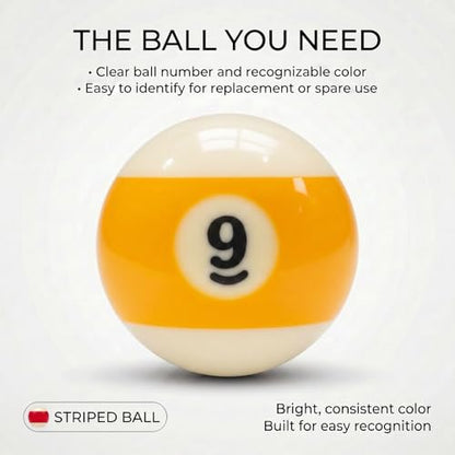 KONLLEN Single Replacement Pool Ball – 2-1/4" Regulation Size & Weight Billiard Ball Made of Phenolic Resin (Choose 1–15 or Cue Ball) - color: #9