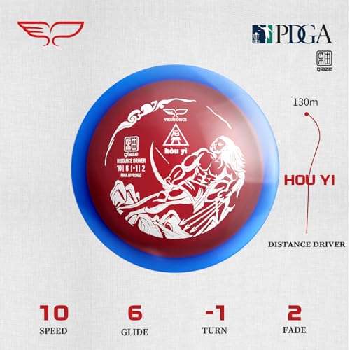 yikundiscs PDGA Approved HOU YI Crystal Scented Distance Driver Golf Disc, 170-176g Tournament Weight, Natural Osmanthus Fragrance, High Glide All-Around Distance Disc for All Skill Levels - color: Blue