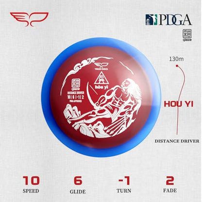 yikundiscs PDGA Approved HOU YI Crystal Scented Distance Driver Golf Disc, 170-176g Tournament Weight, Natural Osmanthus Fragrance, High Glide All-Around Distance Disc for All Skill Levels - color: Blue