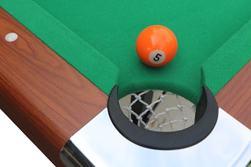 6ft Billiard Table Pool Table for Home, Professional Style MDF Top with Steel Legs & Blue Velvet Cloth, Foldable Game Table for Office, Apartment, Family Game Room Indoor Entertainmen