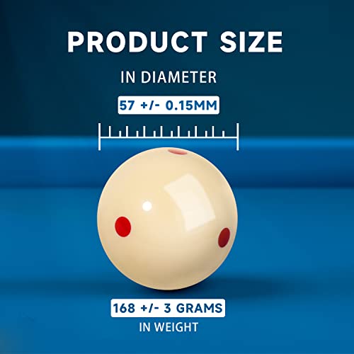 GSE Games & Sports Expert Billiard Practice Training Cue Ball, AAA-Grade PRO Cup Standard Pool Billiard Cue Ball (6 oz 2-1/4" Several Colors Available) - color: 2 Red Dots