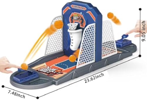 Desktop Basketball Arcade – Interactive Finger Shoot Game with Auto-Scoring & Portable Court | 24" Mini Hoop for Kids Adults Family Game