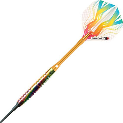 Elkadart Rainbow 90% Tungsten Soft Tip Darts with Storage/Travel Case - style: Ringed (18 Grams)