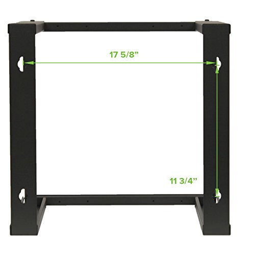 NavePoint 9U Wall Mount Rack - Server Rack for 19 Inch IT Equipment Open Frame Rack – Network Rack for AV & Server Equipment 16” Deep Rack, Black - size: 9U
