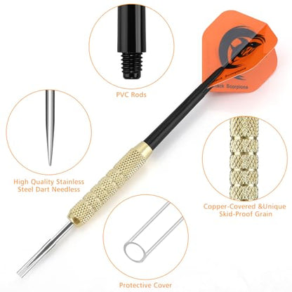 Accmor 18 Pack Steel Tip Darts, Metal Tip Dart Set, Darts Metal Tip Set, Metal Darts for Dartboard - style: 18G Darts