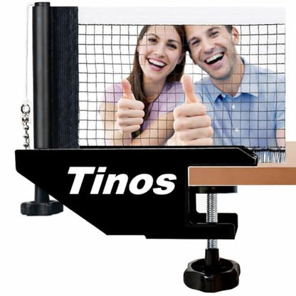Tinos Premium Quality Ping Pong Net & Post | Tension and Height Adjustment | Heavy Duty Table Tennis net & Post Set