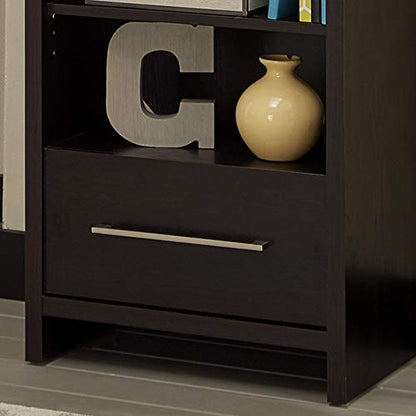 ClosetMaid 1661 Media Storage Tower Bookcase with Drawer Black Walnut - color: Black Walnut, style: Media Storage Tower