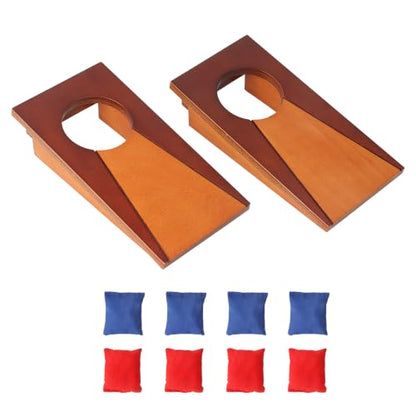 GSE Games & Sports Expert Mini 10"x5" Tabletop Cornhole Toss Game Set with 8 Bean Bags, Wooden Desktop Cornhole Game for Office Desk, Home, Parties, Travel Fun
