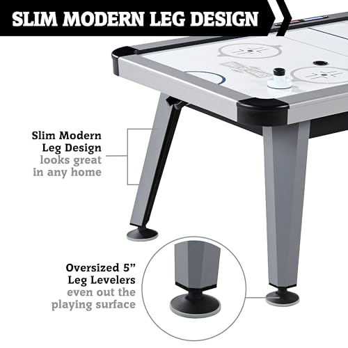 Hall of Games Air Hockey Table, Indoor Arcade Gaming Sets with Electronic Score Systems, Perfect for Family Game Rooms - style: 7 Ft. - Arctic Rush