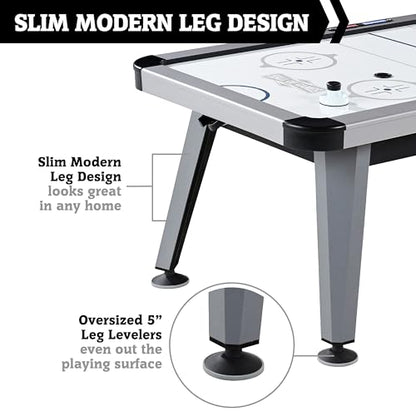 Hall of Games Air Hockey Table, Indoor Arcade Gaming Sets with Electronic Score Systems, Perfect for Family Game Rooms - style: 7 Ft. - Arctic Rush