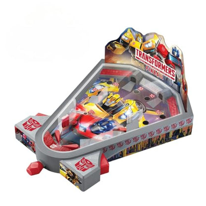 World Tech Toys Transformers Tabletop Pinball Game – Kids Mini Arcade Toy with Launcher & Metal Ball – Hasbro Licensed – Gift for Ages 3+
