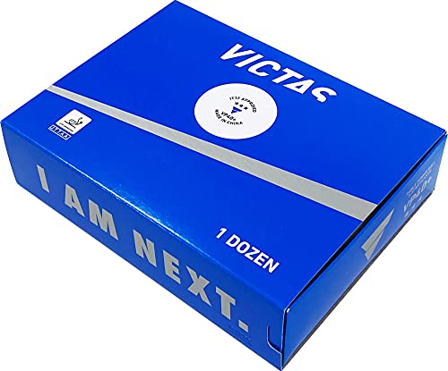 VICTAS VP40+ Certified Table Tennis Game Ball, 3 Star, White - style: 1 Dozen (12 Pieces)