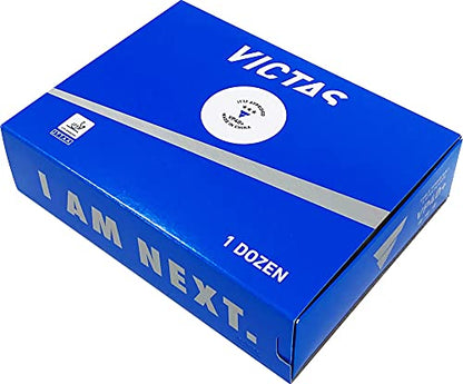 VICTAS VP40+ Certified Table Tennis Game Ball, 3 Star, White - style: 1 Dozen (12 Pieces)