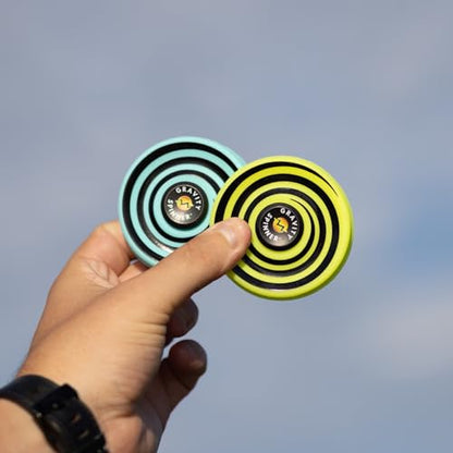 Gravity Disc Fidget Spinners – Red & Glow Fidget Spinner Set to Take Anywhere You Go – Pocket Fidget Gadget to Play Indoor & Outdoor Games for Boys & Adults (2-Pack) - color: Blue & Yellow