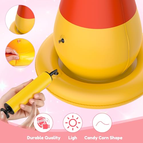 Ring Toss Game, Birthday Party Game Inflatable Candy Corn Ring Toss Toys with Air Pump for Kids Adults Party Favors Indoors Outdoors Family Party Garden Backyard