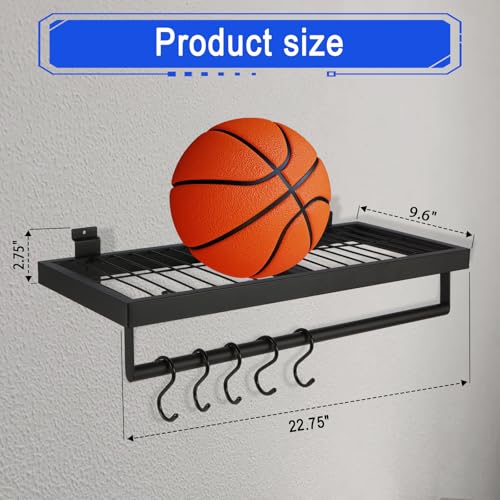 Slatwall Shelves, Slatwall Shelf, Slat Wall Accessories, Heavy Duty Storage Shelves, for Garage, Home,Retail Storage,110 lbs Load Capacity (2-Pack, Black)