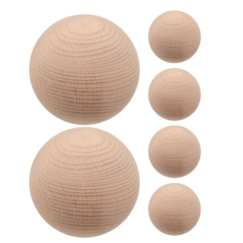 Happyyami 6pcs Wooden Croquet Balls Replacement Unfinished Wood Golf Toys Backyard Croquet Balls Outdoor Backyard Lawn Game Accessories