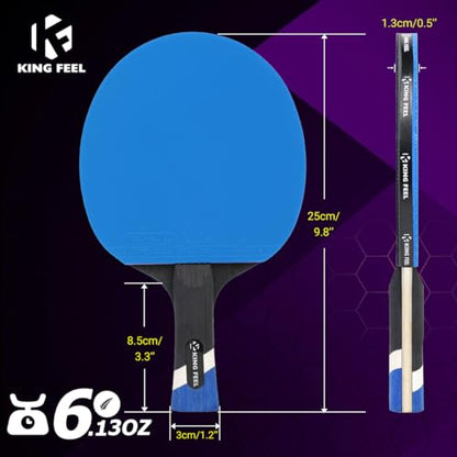 Professional Ping Pong Paddles-Lightweight Carbon Fiber Table Tennis Rackets with 7-Ply Blade, 2.0mm Premium Sponge, ITTF Approved Rubber - for Tournament-Level Performance Table Tennis Paddles - style: Blue(2-Pack)