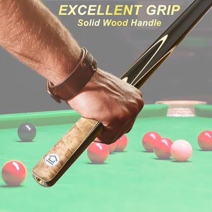HomeSeason 57inch Snooker Cue Stick 18oz 3/4 Jointed Pool Cue, with Extension, Cue Case, Durable Ash Wood and Red Maple Construction Billiards Cue - color: HSS12
