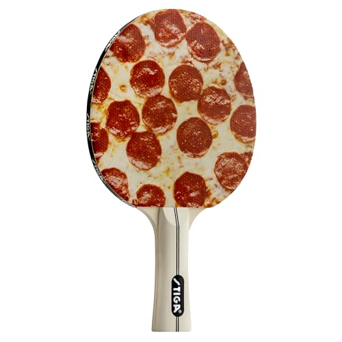 STIGA Pizza Table Tennis Paddle – Recreational Ping Pong Racket for Beginners, Kids & Family Fun, 5-Ply Wood Blade, Flared Handle