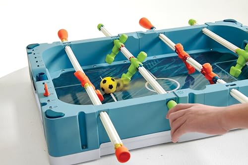 EastPoint 5-in-1 Tabletop Stadium Game Center - Teal, Plastic - Foosball Table Competition - Air Hockey Table for Kids Fun - Pinball Machine & Football Games Variety