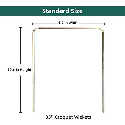 Deluxe Croquet Wickets, 9 Colorful Square Arrow Wickets - 10.6" x 6.7" Replacement Set for Six Players Croquet Sets - size: Deluxe Size