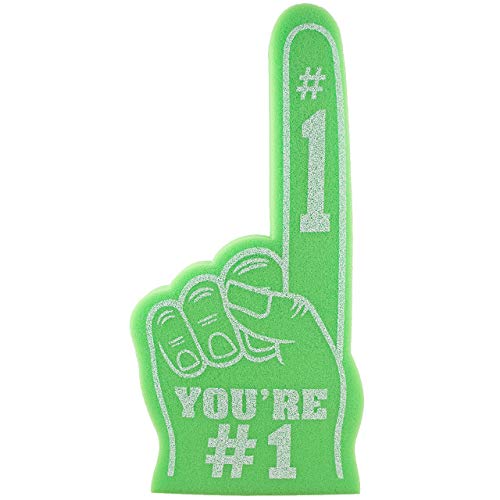 Giant Foam Finger 18 Inch- You're Number 1 Foam Hand for All Occasions - Cheerleading for Sports - Exciting Vibrant Colors use as Celebration Pom Poms- Great for Sports Events Games School Business - color: lime