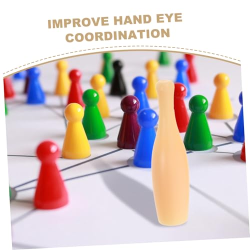 Yardwe 10pcs Bowling Game Accessory Bowling Pin Soft Pins Mini Foam Tabletop Little Bowling Accessories Bowling Accessory Bowling Supply Table Bowling Game Plastic Beige