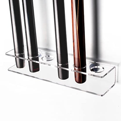 Pool Cue & Ball Rack Wall Mount – Acrylic Billiard Storage Holder, Self-Adhesive or Screw Mounted, Space-Saving Game Room Organizer (Top Clip 6 Cues Holder) - style: Top Clip 6 Cues Holder
