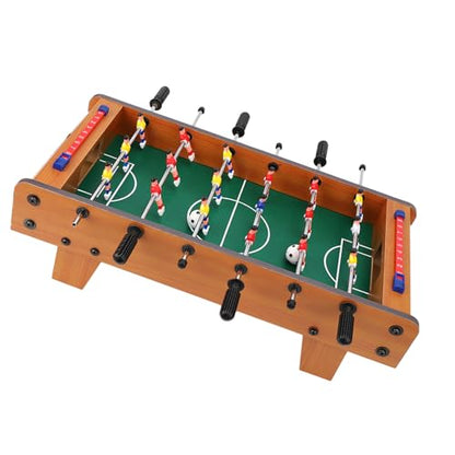 Focket Foosball Table, 50x25x15.5cm Compact Portable Wood Mini Foosball Table, Top Soccer Game with Complete Set for Kids Adults Home Game Room