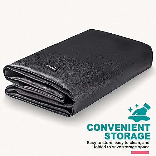 Pool Table Cover, Heavy Duty Leatherette Billiard Pool Table Covers Hard Top, Waterproof & Tearproof Cover for Pool Table 7/8/9 Feet Fitted (Black/Matte, 9FT-112"LX 62"WX 8"H) - color: Black, size: 9FT (112" x 62" x 7.3")