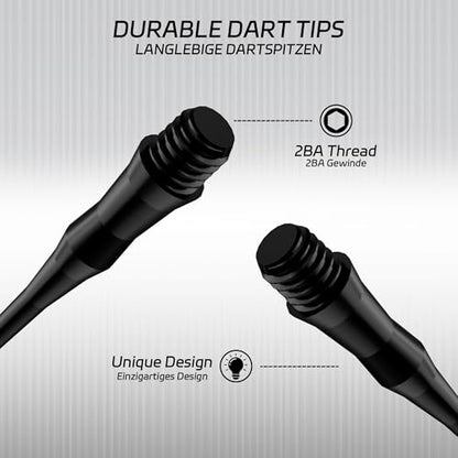 CyeeLife 2BA Thread Soft Tip Dart Points 100 Pack, Plastic Dart Tips Replacement,Darts Accessories - color: 100pcs