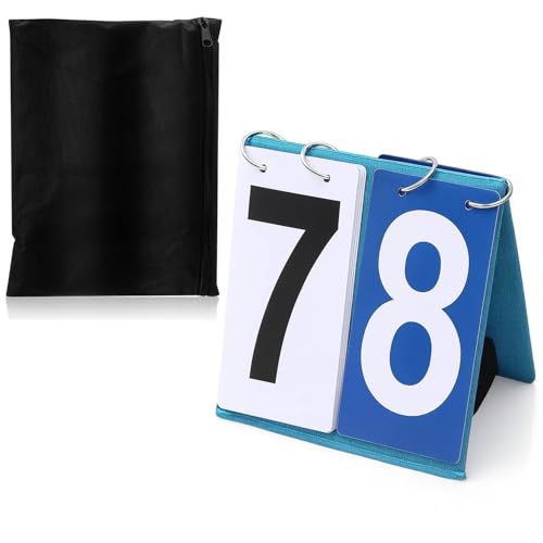 Over Net Tennis Score Keeper Flip Scoreboards Portable for Volleyball Basketball Coaching Tennis Outdoor - color: Blue, size: Numbers 0-9