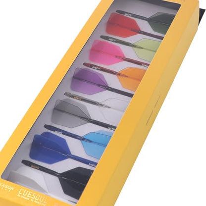 CUESOUL ROST 77 Integrated Dart Shaft and Flight Big Wing/Standard Shape Colour Collection Pack of 12 pcs - color: Big Wing Shape, size: Large