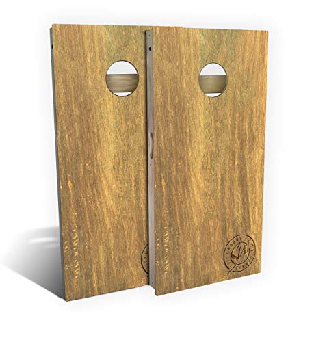 Slick Woody's Professional-Grade Cornhole Boards - 4'x2' Solid Wood Regulation Woodgrain Bean Bag Toss Game with 8 Resin Filled Bags - color: Siamese Rosewood