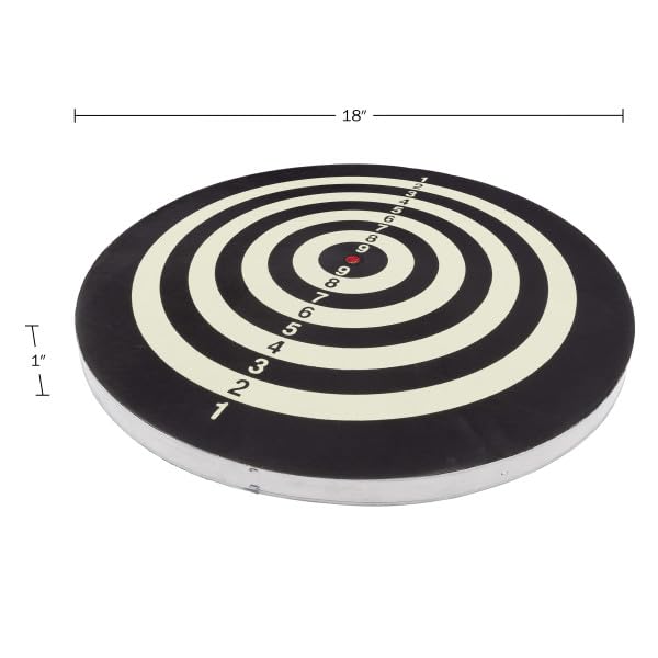 Dart Board – Tournament Sized Indoor Hanging Number Target Game for Steel Tip Darts – Dartboard with Mounting Hardware by Hey Play - size: 18"