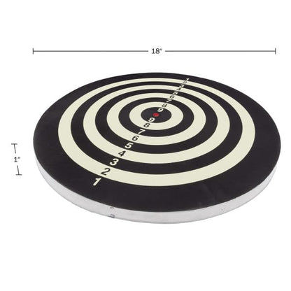 Dart Board – Tournament Sized Indoor Hanging Number Target Game for Steel Tip Darts – Dartboard with Mounting Hardware by Hey Play - size: 18"