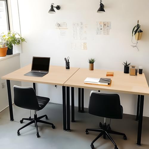 Kaboon Universal Tabletop 45.67"x23.62", Solid One-Piece Melamine Table Top, Double Desk L-Desk DIY, Home and Office, Light Walnut - color: Light Walnut, size: 46x24