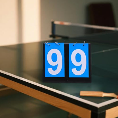 2-Digit Flip Scoreboard, Portable Tabletop Score Keeper for Basketball, Tennis, and More, Easy Read, Lightweight, Blue, 8 x 6.4 in