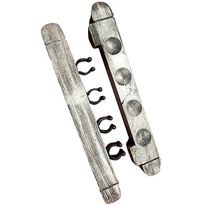 2Pcs 4 Pool Cue Rack Storage Table Rods Clip Bracket Wall Mounted Solid Wood Cue Rack Holder for Billiard Clubs Game Room Pool Bars Players - color: Grey