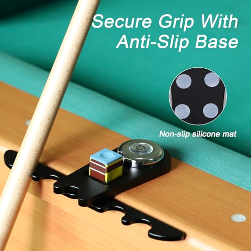 CROWN ME Portable Weighted Pool Cue Holder, Billiard Chalk Holder, Black Rest Stick - color: Black