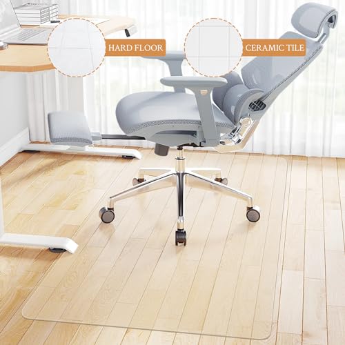 KMAT Office Chair Mat,Easy Glide Hard Wood Tile Floor Mats,Chair Mat for Home Office Rolling Chair,Heavy Duty Floor Protector -Anti-Slip-36 x48 Rectangle - size: 36"x48", style: For Hard Floor